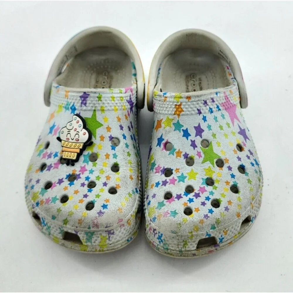 Crocs Kids‎ Classic Slip On Clog Shoes Disco Dance Party 208096 Youth Size C10